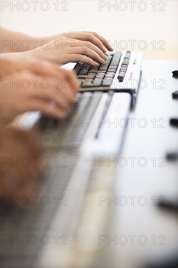 Employees working at computers.