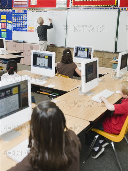 Students in computer lab at school.