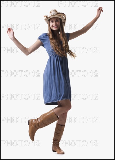 Smiling cowgirl. Photo : Mike Kemp