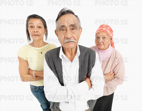 Three upset people. Photo : momentimages