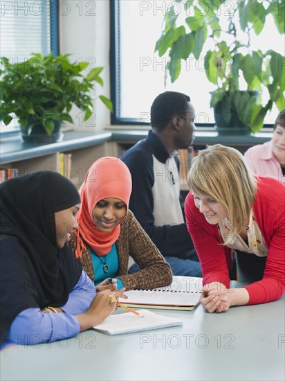 Adults students learning English as a second language.