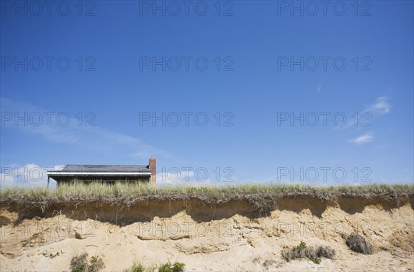 Dunes and roof in the background. Photo : Chris Hackett