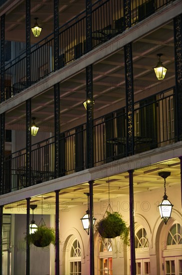 Balconies in French Quarter of New Orleans.