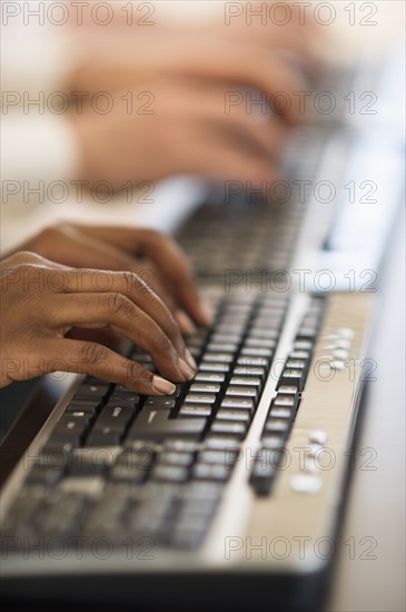 Employees working at computers.