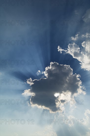 Clouds and light beam.