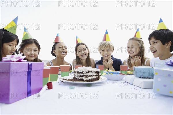 Group of children at a birthday party. Photo. momentimages