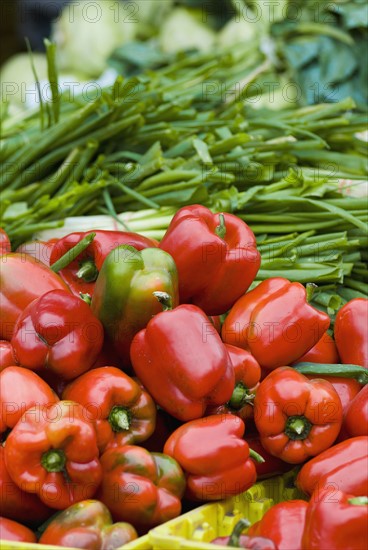 Produce display at farmer's market. Photo : Antonio M. Rosario