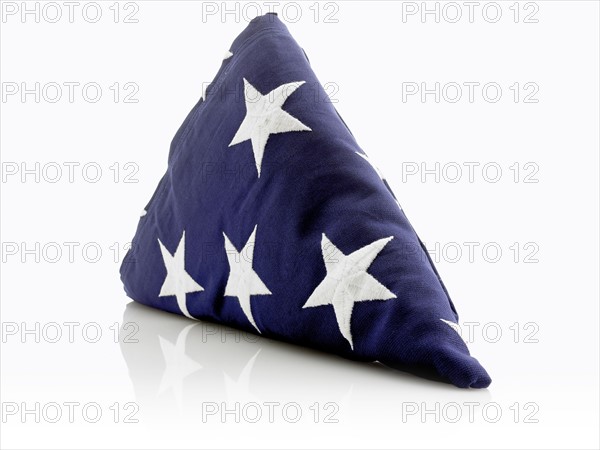 American flag folded in a triangle. Photo : David Arky