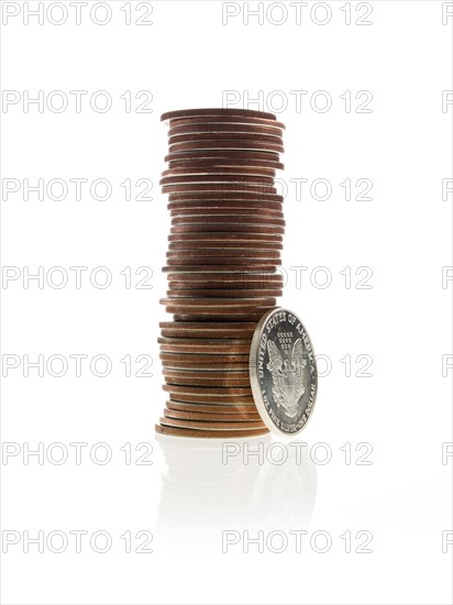 Stack of coins. Photo. David Arky