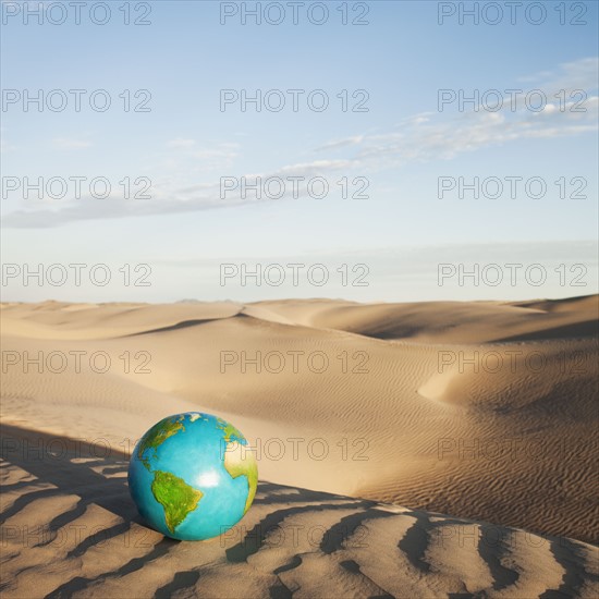 Globe in desert. Photo. Mike Kemp