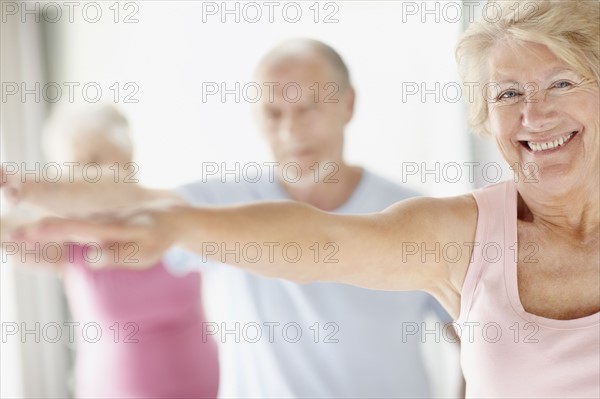 Senior's exercise class. Photo. momentimages