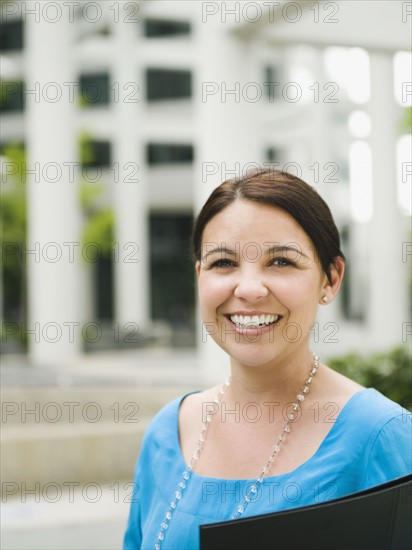 Smiling businesswoman.