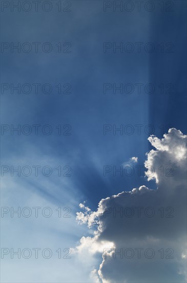 Clouds and light beam.