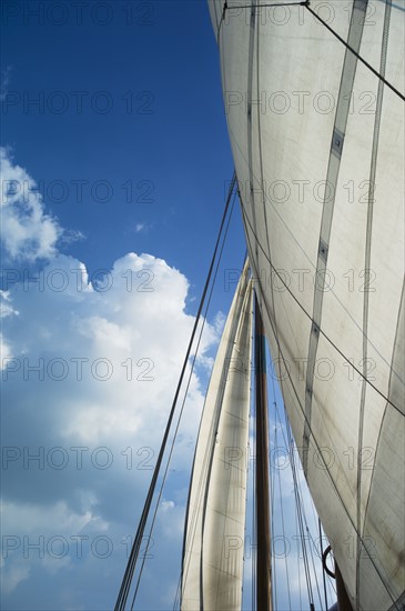 Sail on schooner.