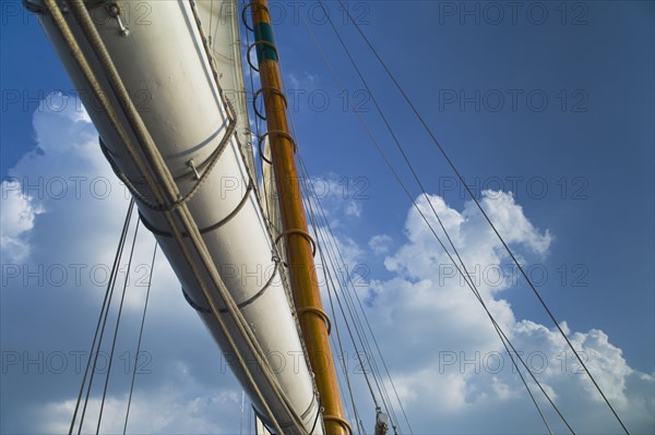 Sail on schooner.