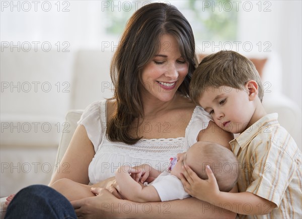 Mother and her two children.