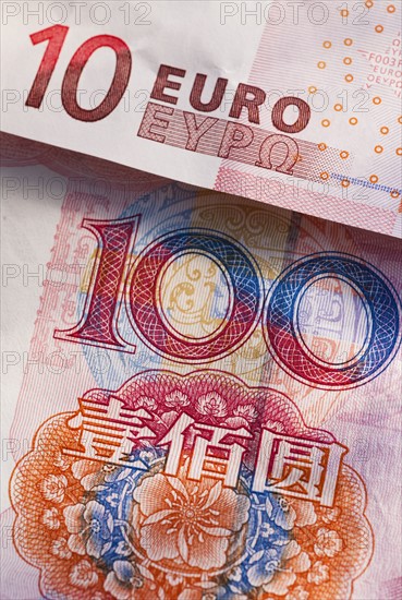 Chinese and European money.