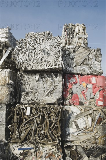 Stack of recycled metal.