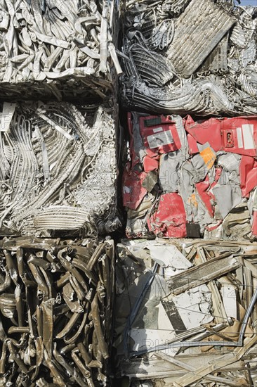Stacks of recycled metal. Photo. Erik Isakson