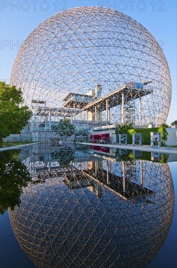 Biosphere reflected in water. Photo. Daniel Grill