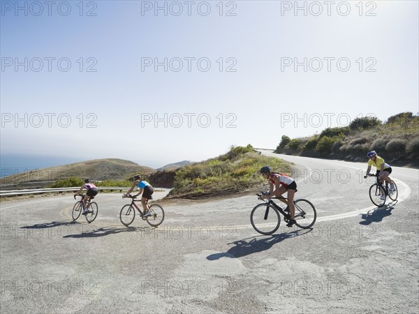 Cyclists road riding in Malibu.