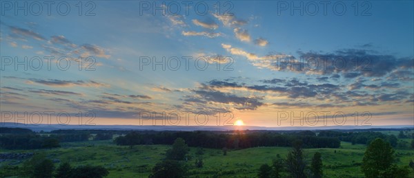 Sunset over Gettysburg National Military Park.