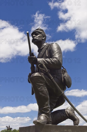 Memorial to first Pennsylvania cavalry on cemetery ridge.