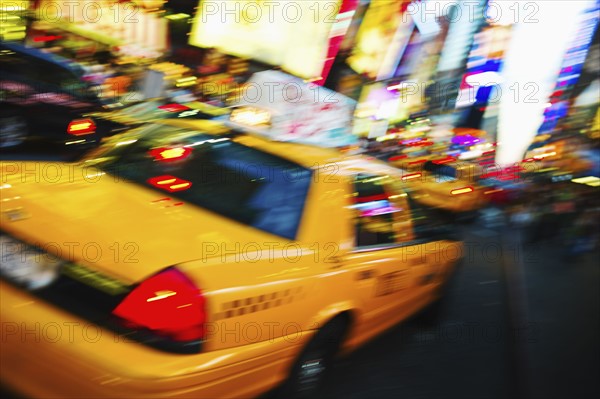 Times Square New York City at dusk.