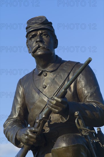 Memorial to first Pennsylvania cavalry on cemetery ridge.