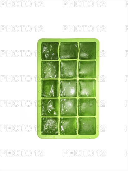 Tray of ice cubes. Photo. David Arky