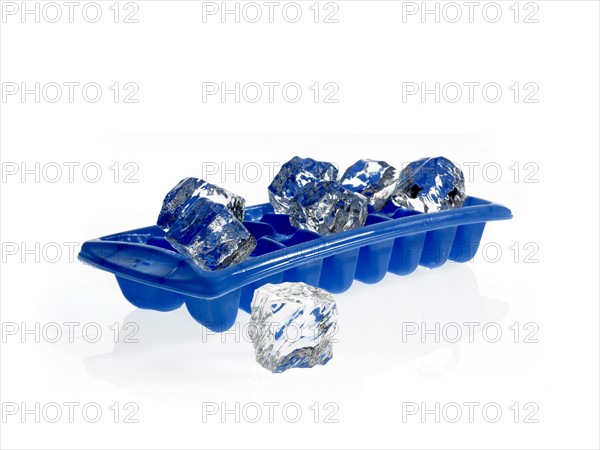 Tray of ice cubes. Photo. David Arky