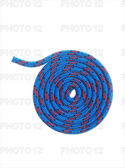 Blue rope in a circular pattern. Photo. David Arky