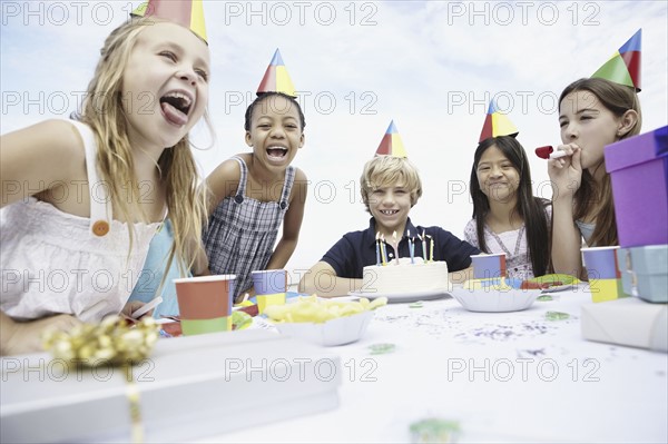 Children at a birthday celebration. Photo. momentimages