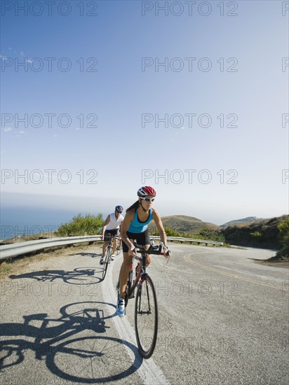 Cyclists road riding in Malibu.