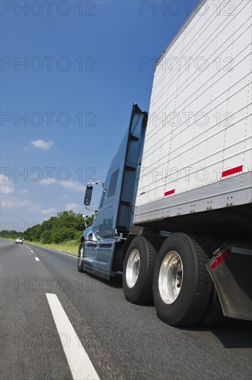 Transport truck on highway.