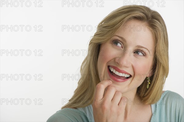 Happy blond woman.