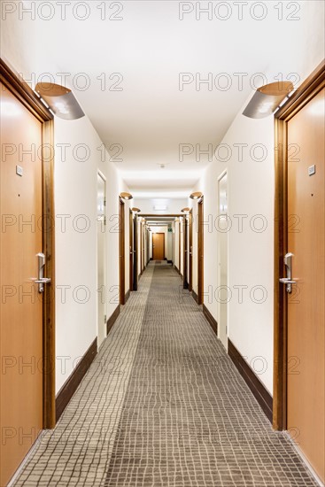 Hotel corridor. Photo : Jon Boyes