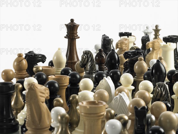 Queen with group of chess pieces. Photo : David Arky