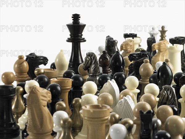 King with group of chess pieces. Photo : David Arky