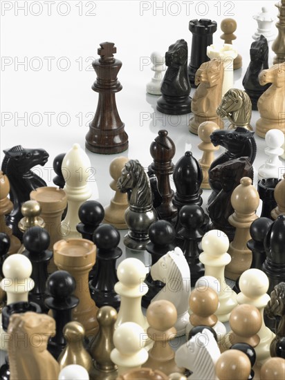 King with group of chess pieces. Photo : David Arky