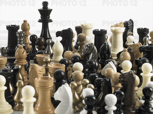 King with group of chess pieces. Photo : David Arky