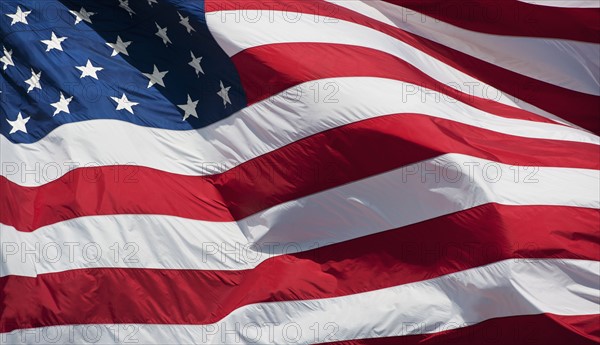 USA, South Dakota, Close-up of American flag.