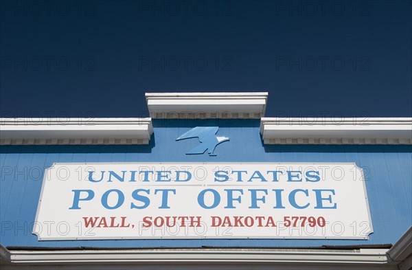 USA, South Dakota, Close up of "U.S. Post Office" sign.