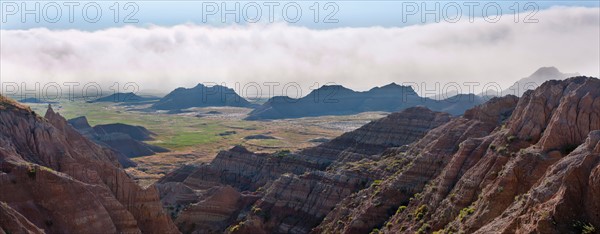 USA, South Dakota, Mountains in Badlands National Park.