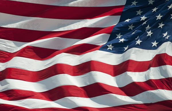 USA, South Dakota, Close-up of American flag.