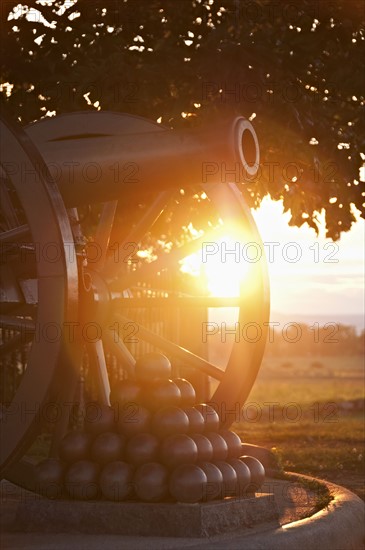 USA, Pennsylvania, Gettysburg, Cemetery Ridge, cannon. Photo : Chris Grill