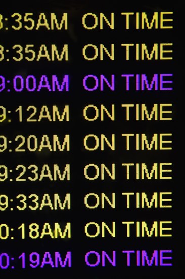 Close-up of arrival departure board. Photo : fotog