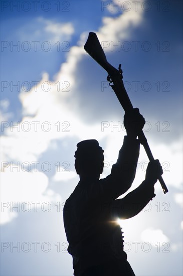 USA, Pennsylvania, Gettysburg, Cemetery Ridge, statue of soldier. Photo : Chris Grill