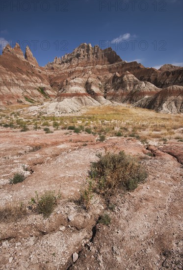 USA, South Dakota, Mountains in Badlands National Park.