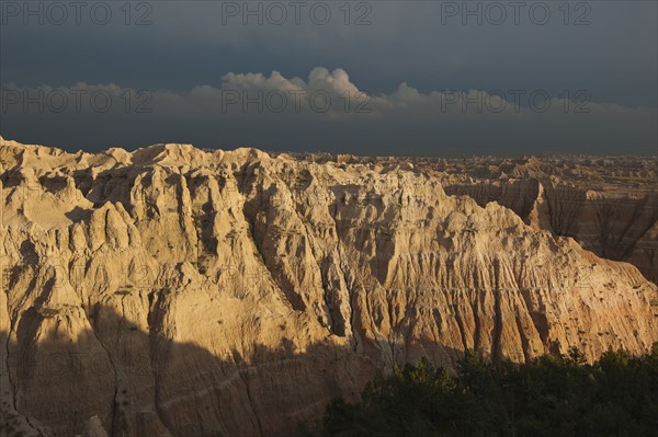 USA, South Dakota, Mountains in Badlands National Park.